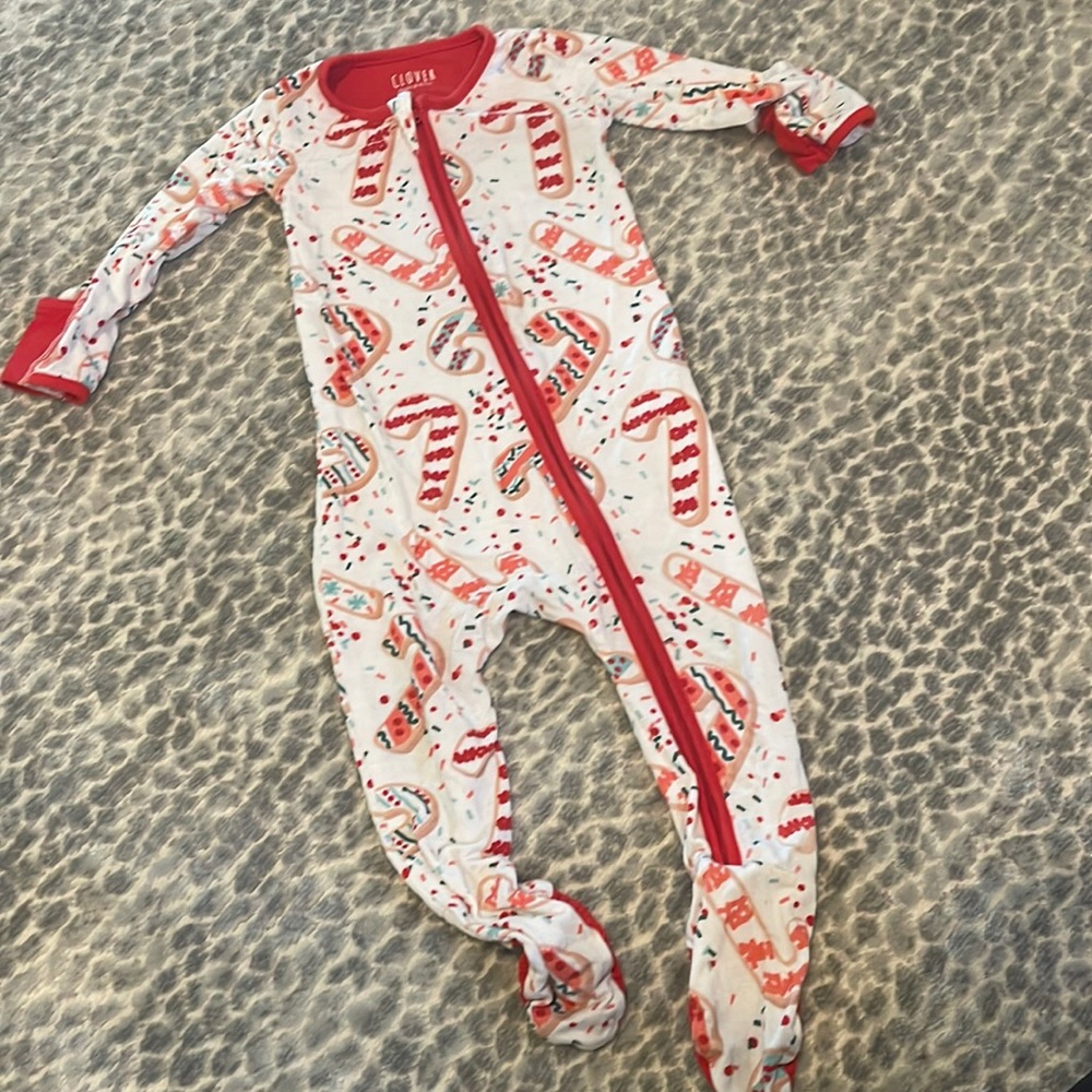 Clover Baby candy cane 12-18 month pajamas